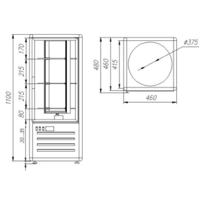 Витрина кондитерская Carboma D4 VM 120-2 (R120Cвр) (1/2 цвет по схеме) - Изображение 2