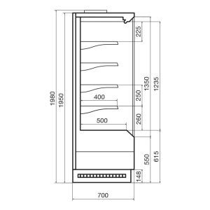 Горка холодильная Dazzl Vega 070 H195 Plug-in 250 - Изображение 3