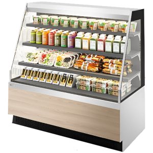 Витрина кондитерская Chilz VETE KUB OF 130 белый глянец, шлифованная нержавейка, ясень