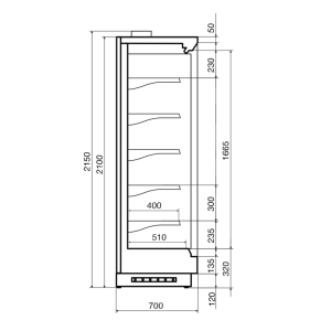 Горка холодильная Dazzl Vega DG 070 H210 125 - Изображение 3