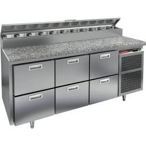 Стол холодильный для пиццы HiCold PZ2-222GN (1/6) камень