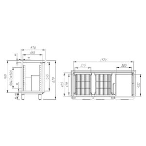 Стол холодильный барный Carboma T57 M2-1 9006-1 корпус серый, без борта (BAR-250) - Изображение 2