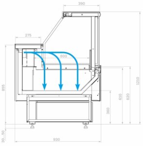 Витрина холодильная GC95 SL 0,94-1 с боковинами (версия 2.0) 9006-9005 - Изображение 4