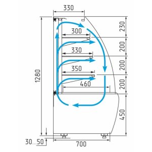 Витрина кондитерская Carboma K70 VM 0,6-2 Standard Паттерн открытая (0107 Ольха) - Изображение 2