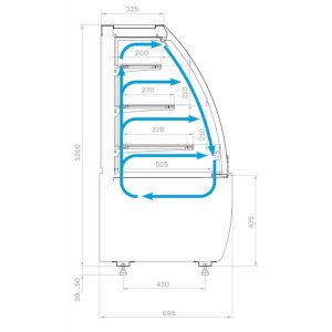 Витрина кондитерская Carboma K70 VM 1,3-2 Standard открытая (версия 2.0) (9005) - Изображение 2