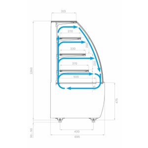 Витрина кондитерская Carboma K70 VM 1,3-1 Light (версия 2.0) (9005) - Изображение 2